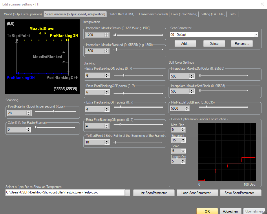 scanparameter dialog